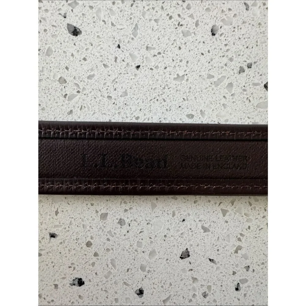 L.L. BEAN Genuine Leather Brown Belt Solid Brass Buckle Classic Men’s Size 40